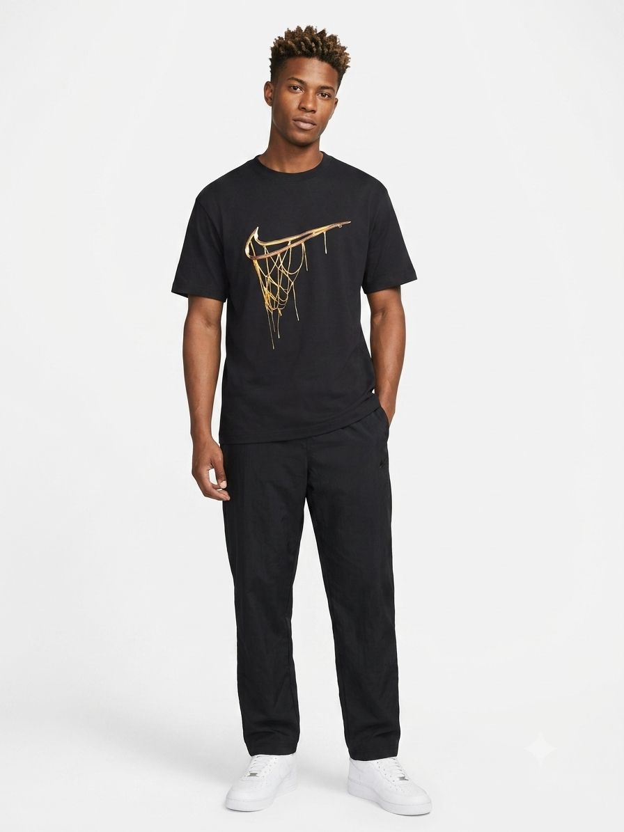 Minimalist Basketball Net Graphic T-Shirt