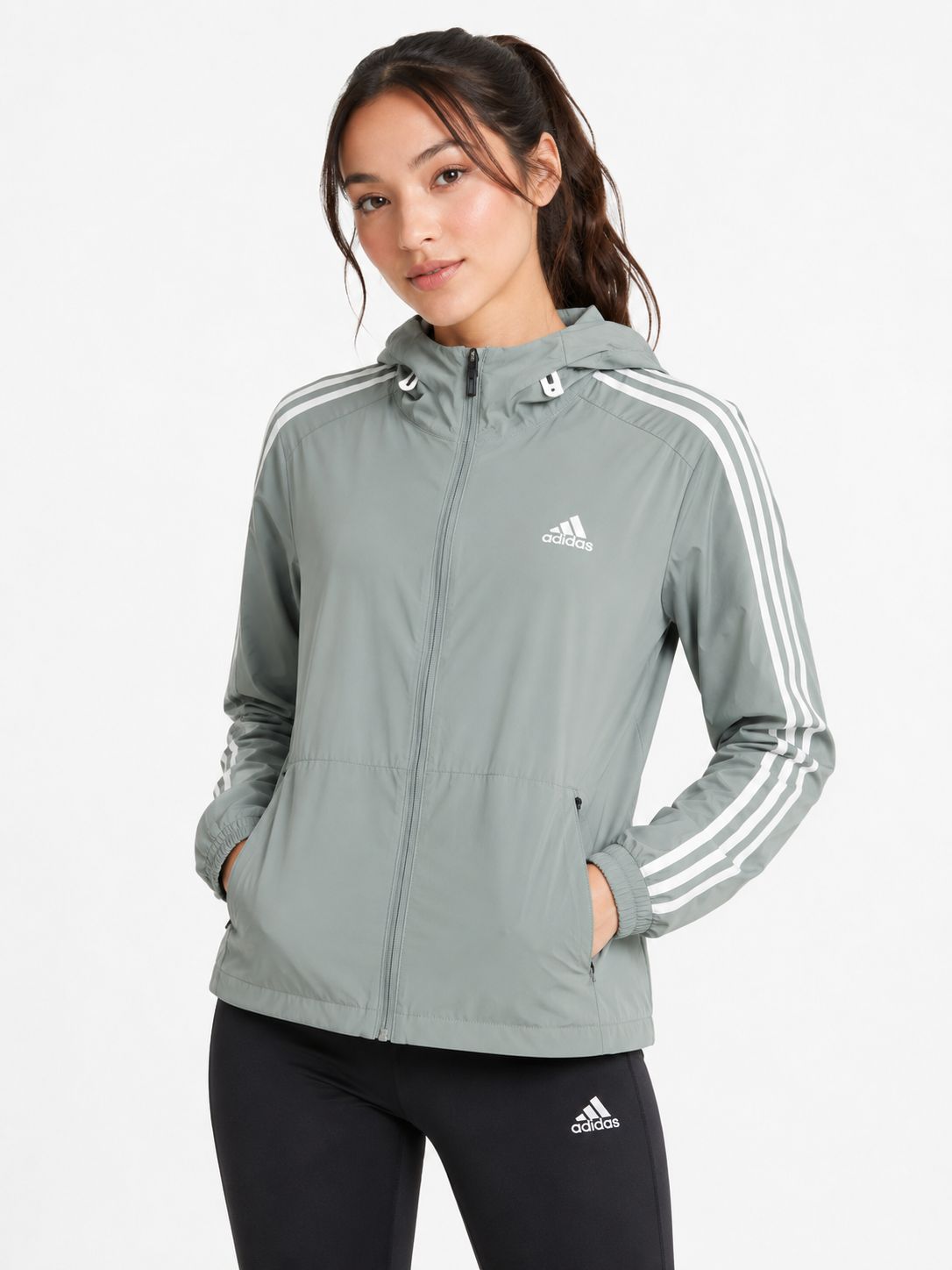 Adidas Women's Lightweight Hooded Windbreaker Jacket