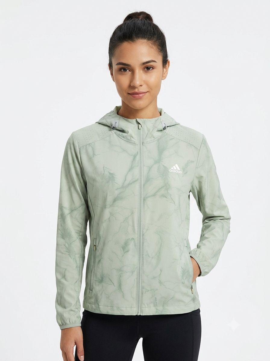 Adidas Women's Marble Print Hooded Jacket